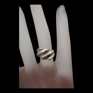 Vintage Sterling Silver Swirl Ring .925 Size 5.5 Toe Ring
